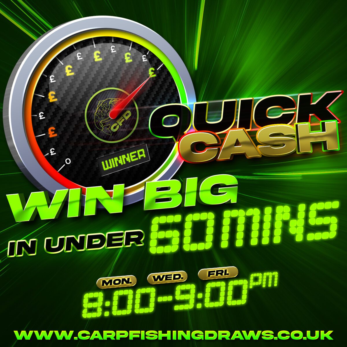 Quick Cash Draw Win £475 taxfree cash or Delkim TxiD Bite Alarms