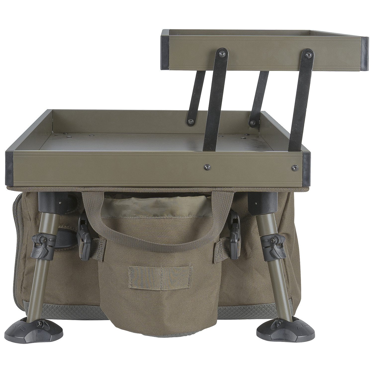 thumbnail image 2 of NGT Bivvy Table For Carp Fishing – Foldable Plastic With Rubber Feet – 39x24x15cm – Green 2 of 6