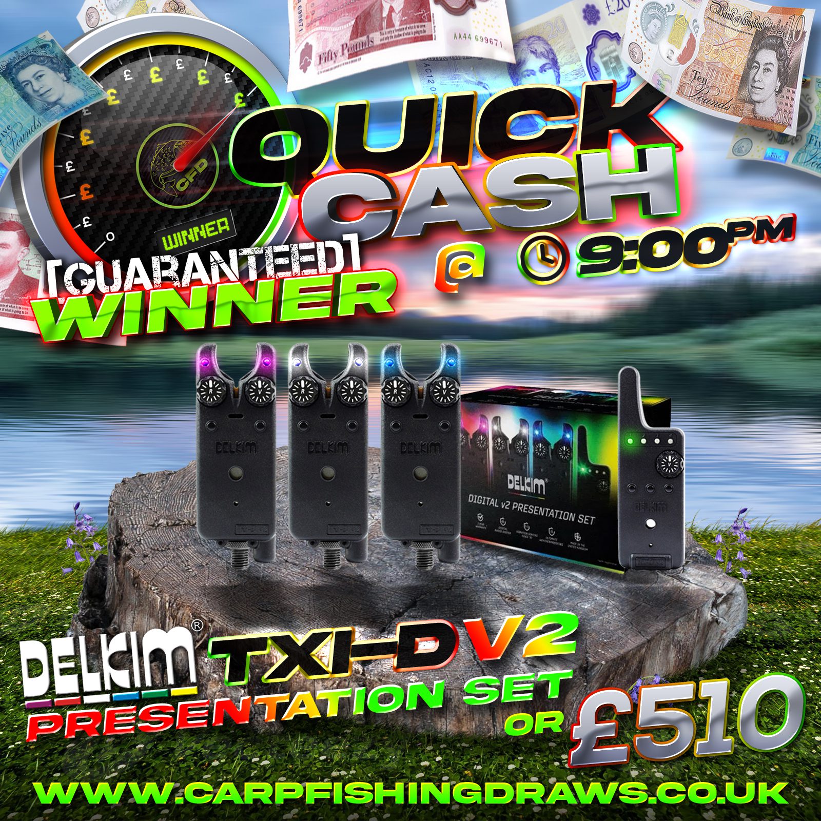 Quick Cash Draw - Win £510 tax-free cash or Delkim Txi-D v2 Presentation Set