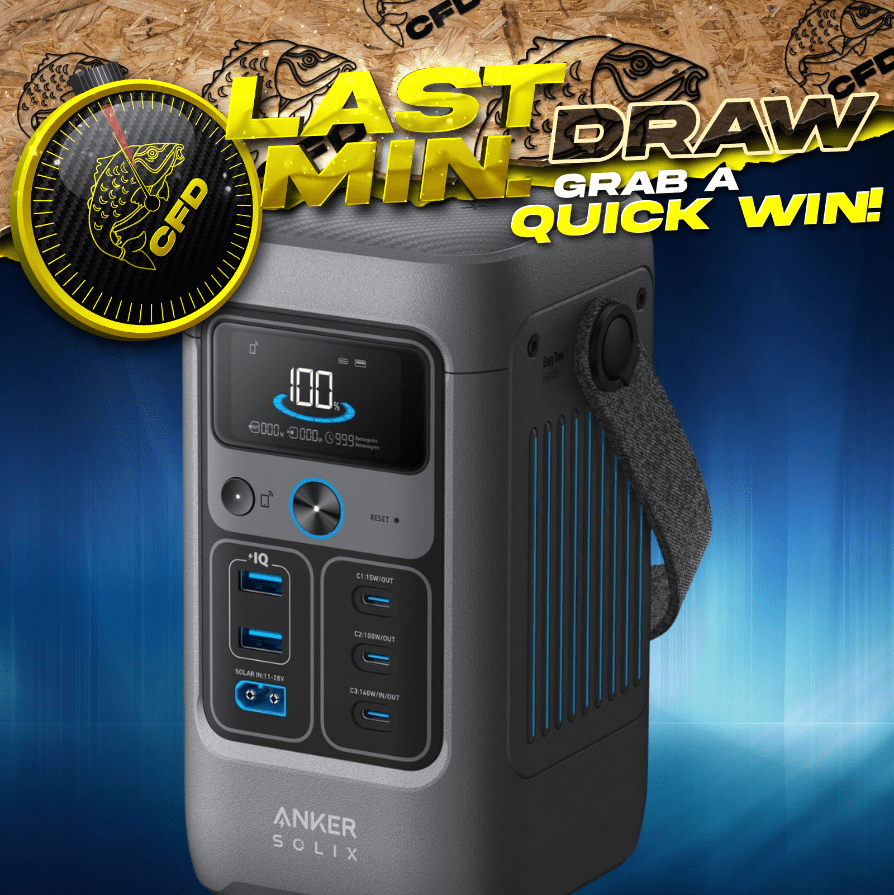 Last Min. Draw  Anker SOLIX C200 Power Station (192wh) Or 120 tax-free  cash!!!  Carp Fishing Draws