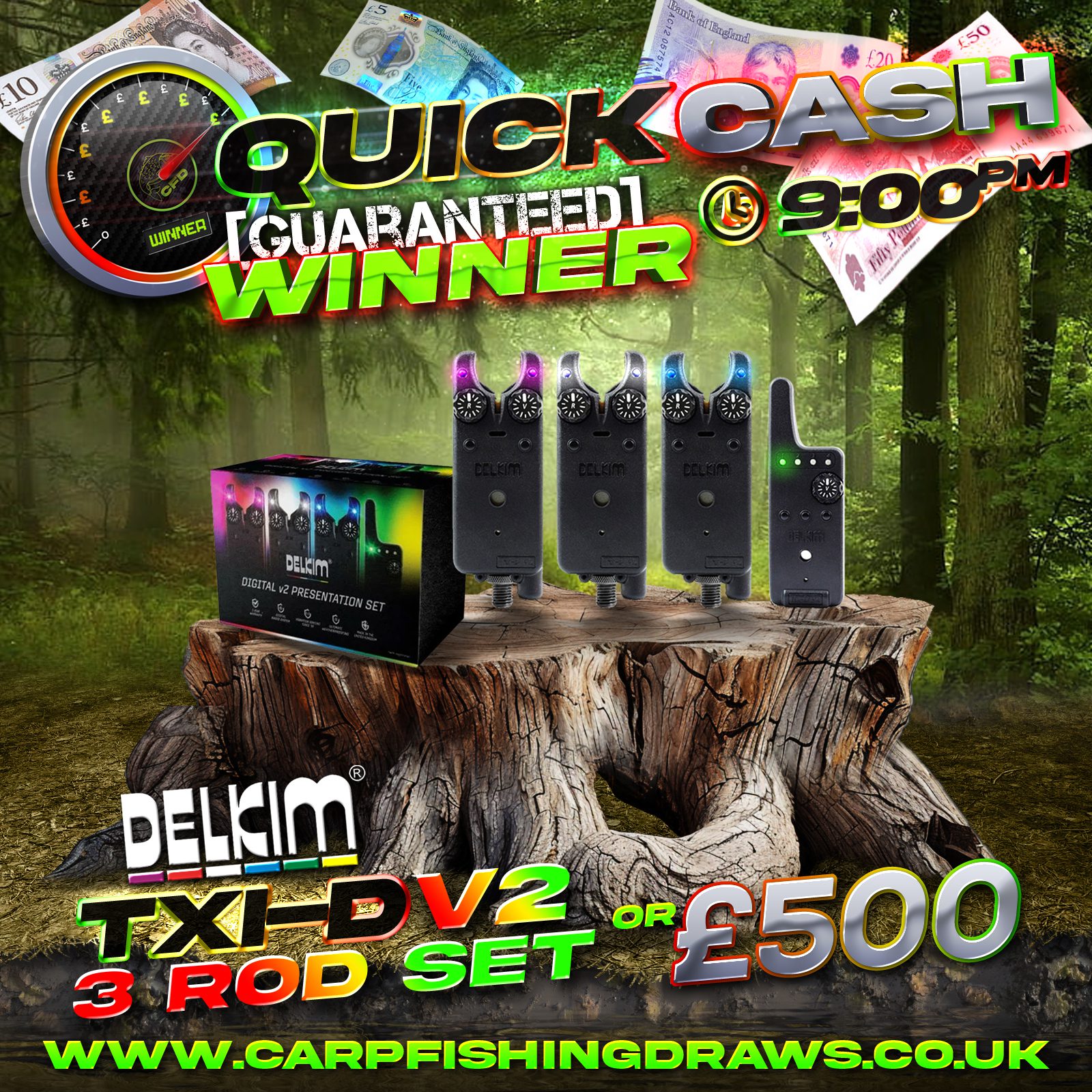 Quick Cash Draw - Win £500 tax-free cash or Delkim Txi-D v2 Presentation Set