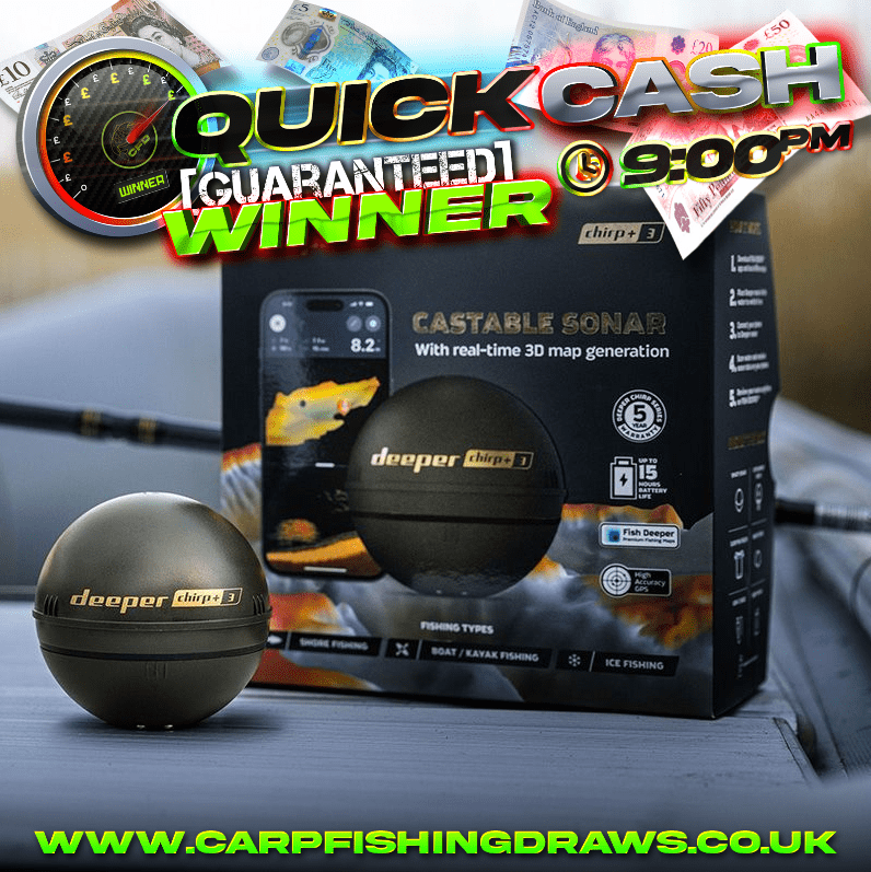 Quick Cash Draw - Win £400 tax-free cash or Deeper Chirp + 3 Sonar With Range Extender Kit