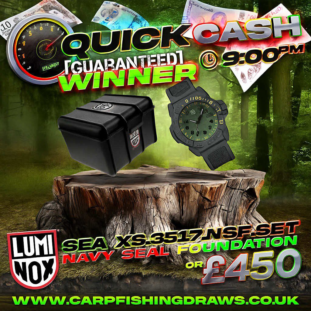 Quick Cash Draw - Win £450 tax-free cash or Luminox Navy Seal Foundation Watch Gift Set