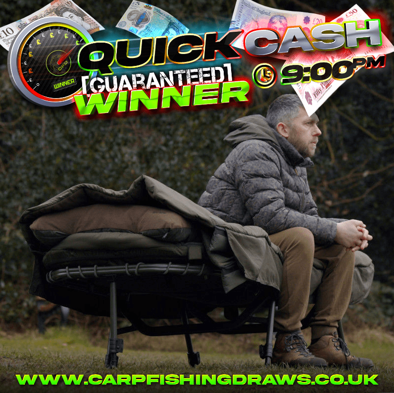 Quick Cash Draw - Win £300 tax-free cash or Solar Tackle SP 3D Dura-Dore Sleep System