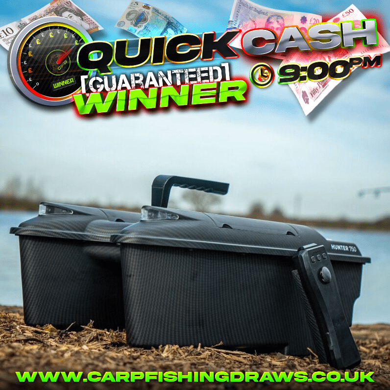 Quick Cash Draw - Win £425 tax-free cash or Ridgemonkey Hunter 750 Baitboat