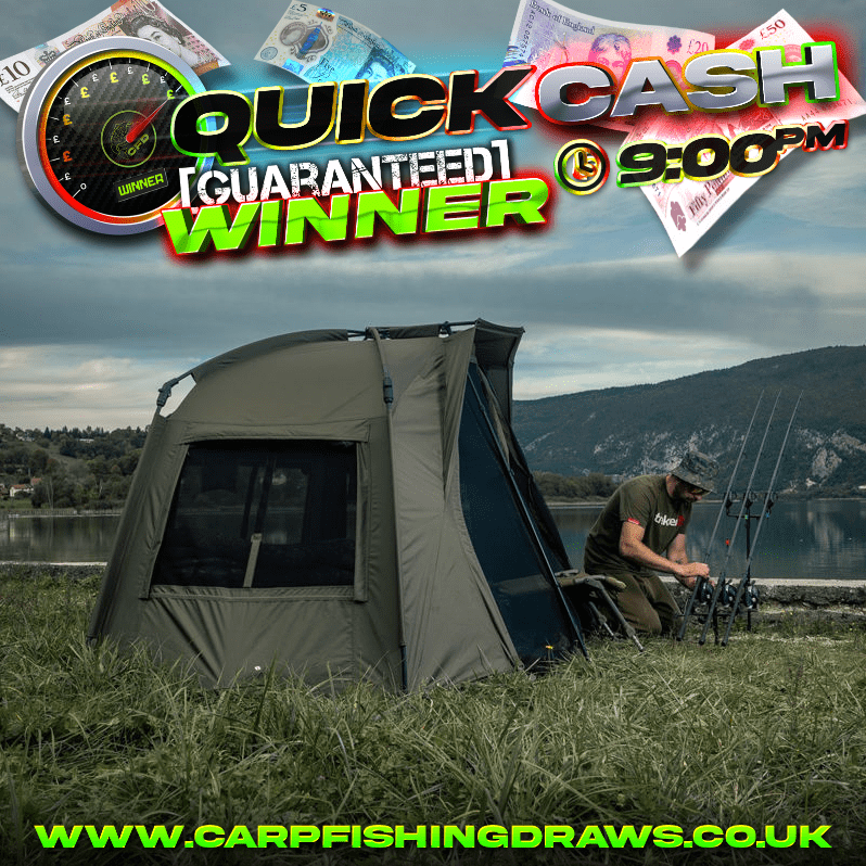 Quick Cash Draw - Win £425 tax-free cash or Trakker Tempest RS Brolly