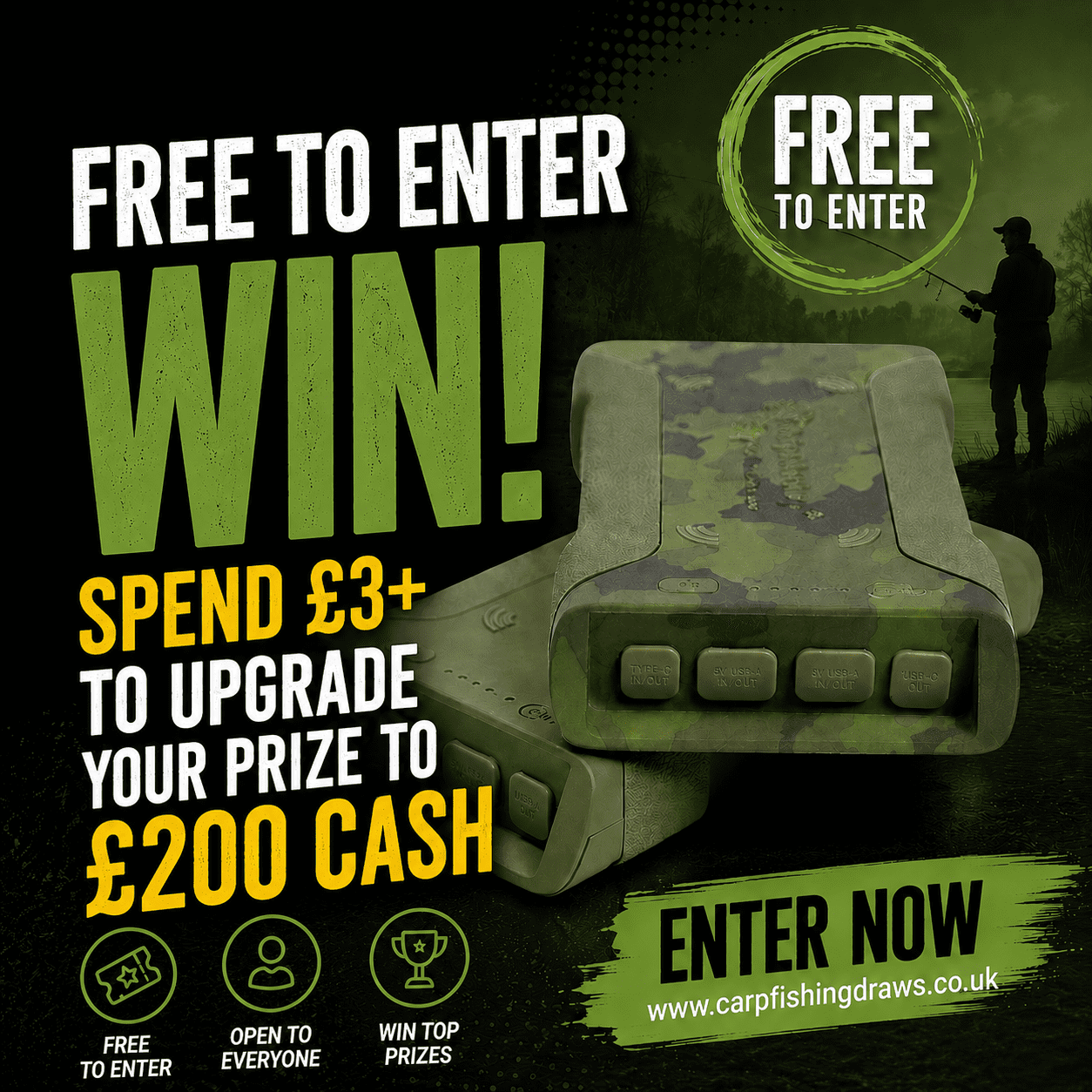 🎁 FREE ENTRY WITH UPGRADE OPTION – RidgeMonkey Vault Power Pack – Spend £3+ to upgrade to £200 tax-free cash!!