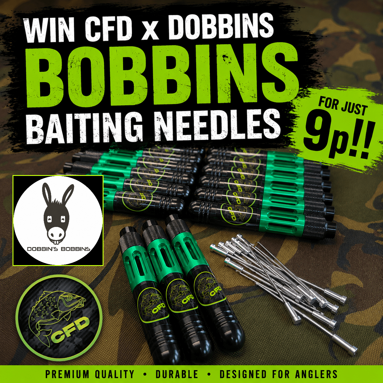 🐟🔥 [WIN INSTANTLY] CFD x Dobbins Bobbins Custom Baiting Needles + End Draw