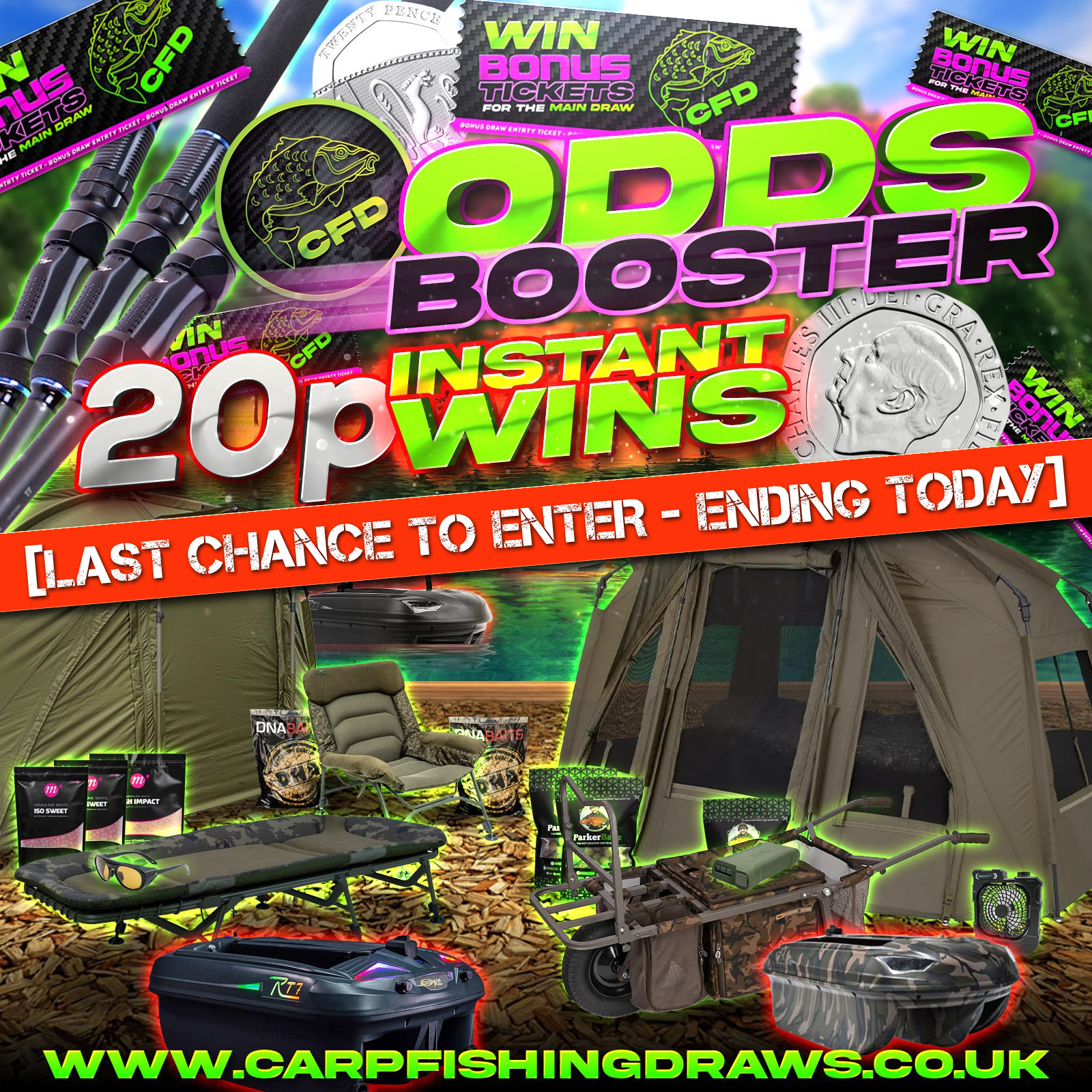 ‼️[DOUBLED INSTANT WINS]‼️ Win entries on the 20p Instant Wins comp INSTANTLY 🚫 NO END DRAW 🚫 – Ending today