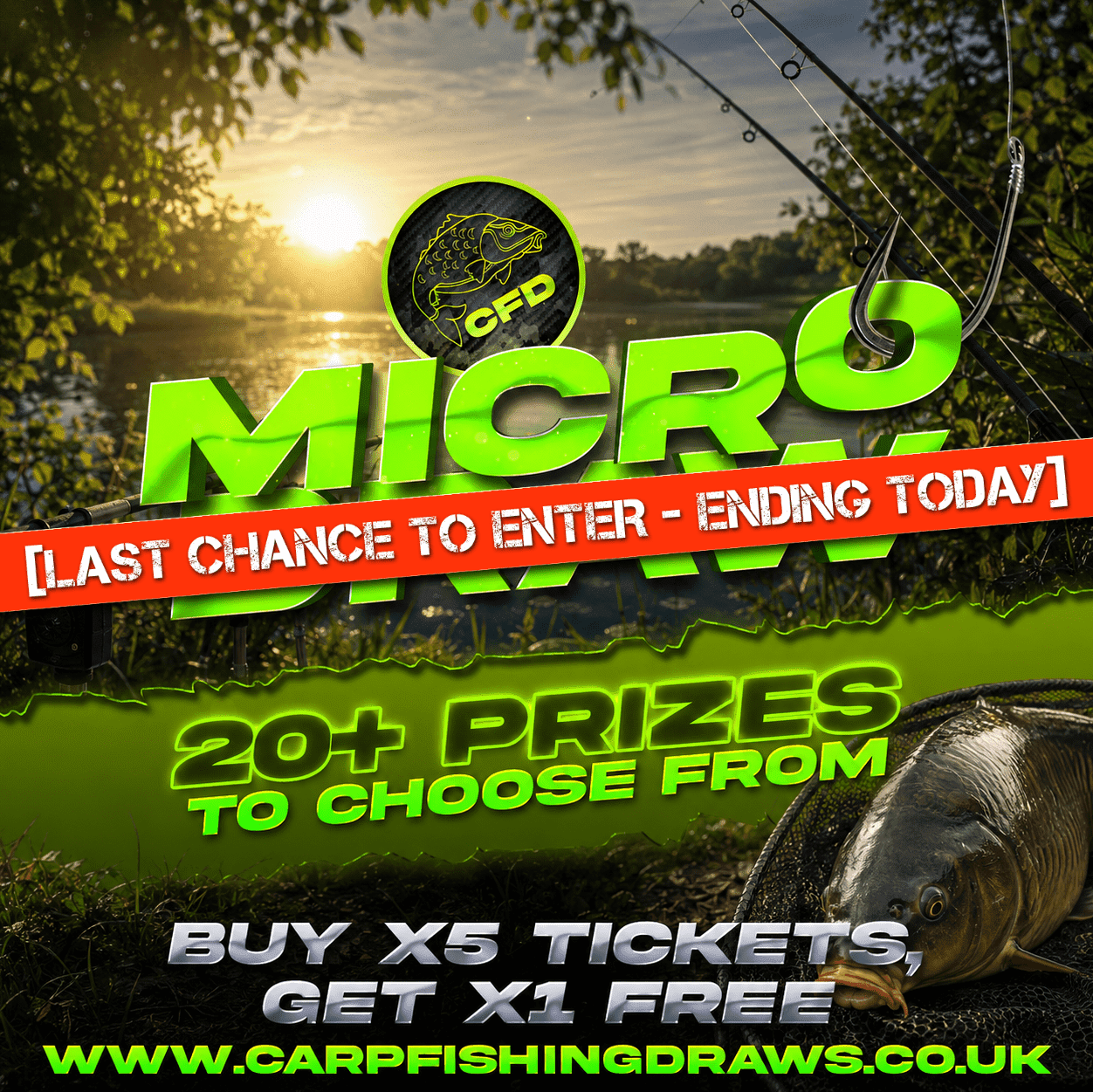 🎟️ [BUY 5 TICKETS & GET 1 FREE] 🎟️ – Multi-Choice Micro Draw – 🥈 [PLUS RUNNER UP PRIZE IF ALL ENTRIES FILLED] – Ending today