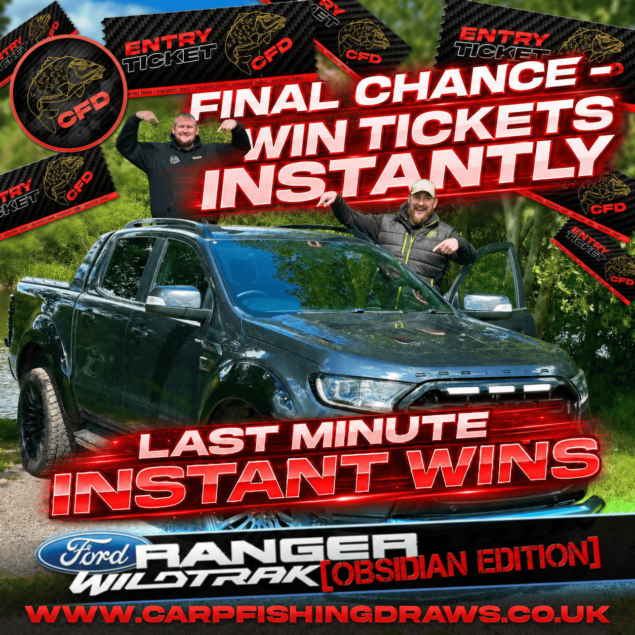 [INSTANT WINS – LAST CHANCE] 2,600+ INSTANT Ford Ranger ticket wins, plus 100 ticket end draw