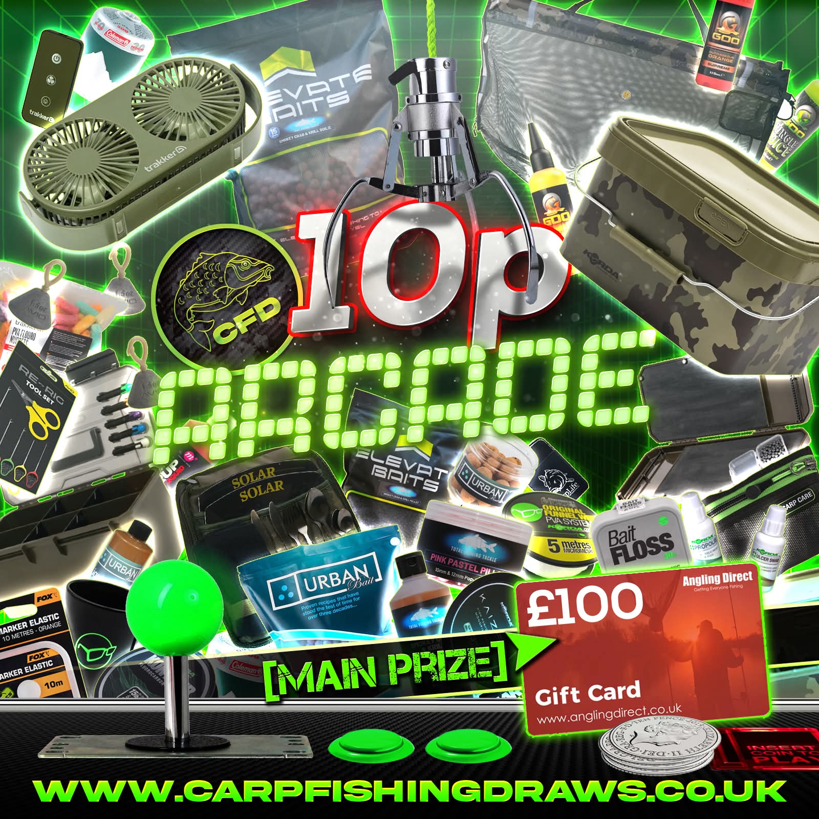 🕹️🎣10p Arcade Instant Wins – Plus £100 Angling Direct Gift Voucher End Draw!