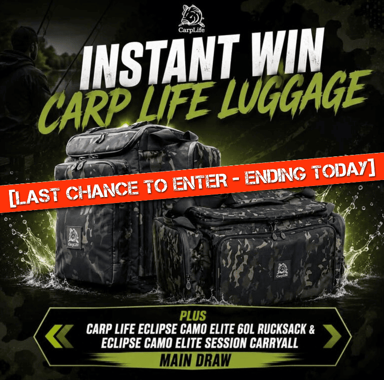 Win Carp Life Eclipse Luggage Instantly + Elite 60L Rucksack & Session Carryall End Draw or £180 Cash! – Ending Today!