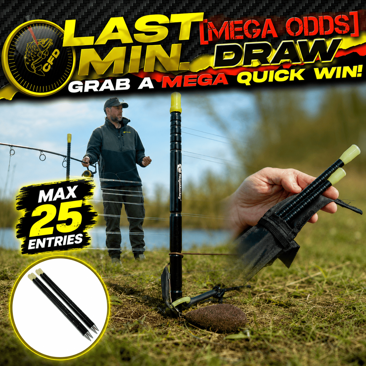 Last Min. MEGA ODDS Draw – Ridgemonkey Nite Glo Wrap Sticks
