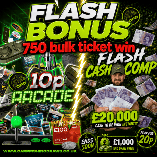 Flash Odds Booster #1 – Win 500 entries on 10p Arcade PLUS 250 entries on £20,000+ Flash Cash