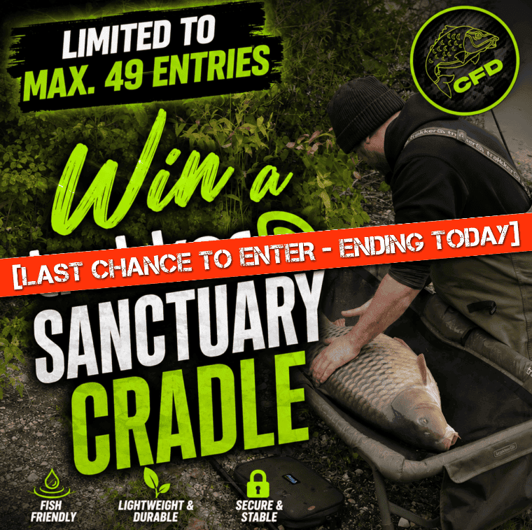 [MEGA ODDS DRAW] – Trakker Sanctuary Cradle or £110 Cash – Ending Today!