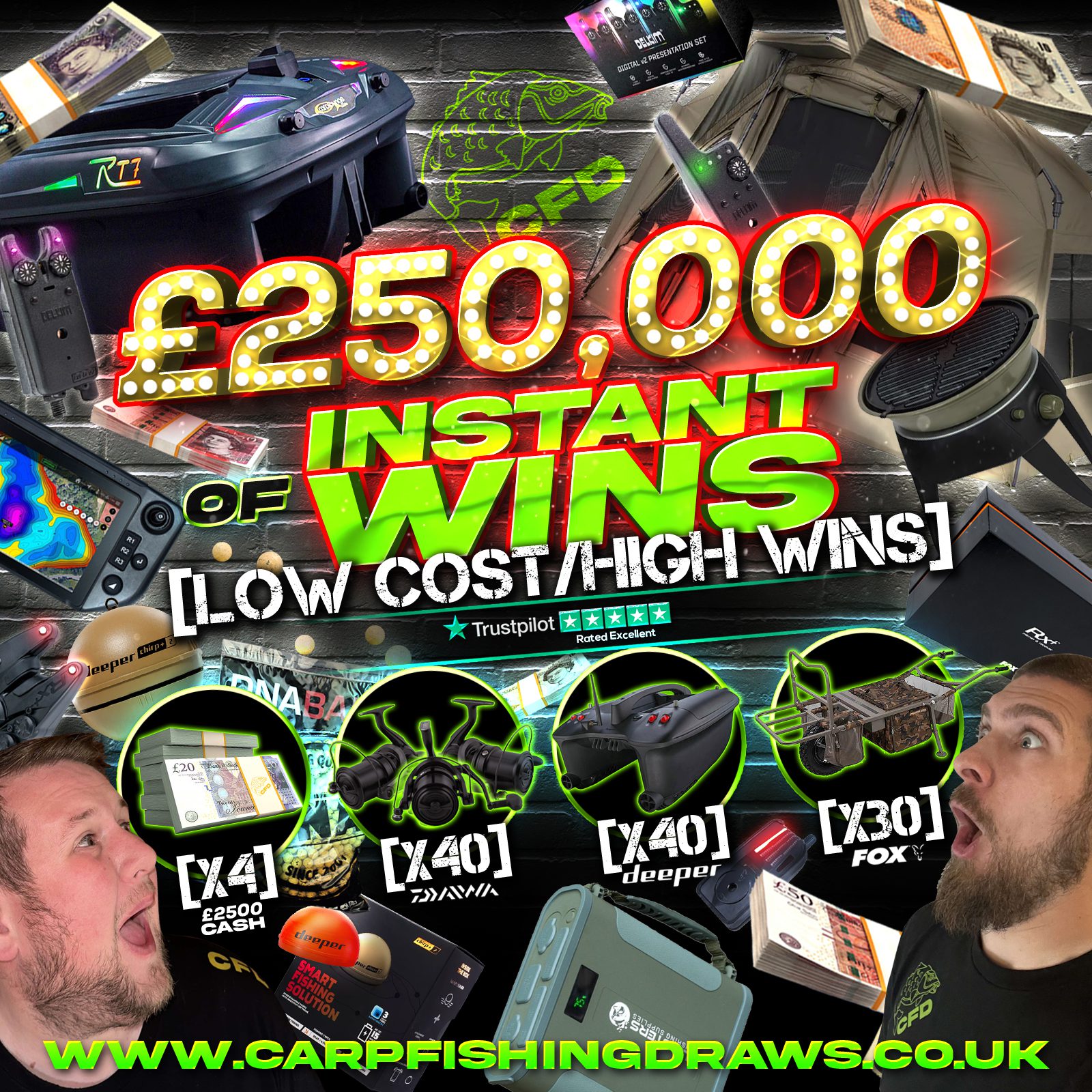 v2 [LOW COST / HIGH WINS] £250,000 of instant wins!! Plus £500 tax-free cash end prize Auto Draw