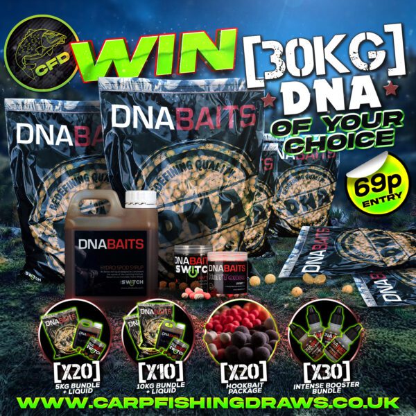[WIN INSTANTLY] – 30kg DNA Baits Bundle of your choice + 80x Instant Win DNA Baits Bundles