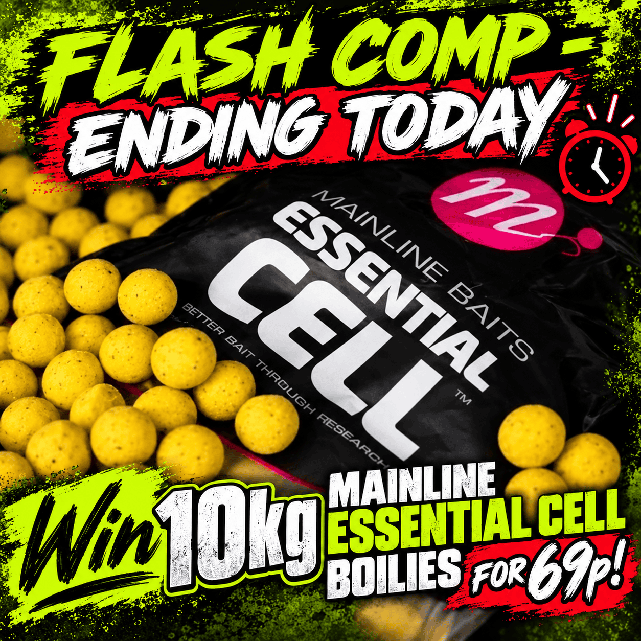 FLASH COMP 10kg Mainline Essential Cell 15mm Shelf Life Boilies or £85 tax-free cash – Ending Today