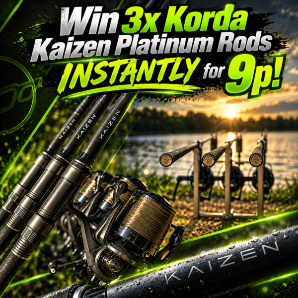 [WIN INSTANTLY] – 3x Korda Kaizen Platinum 12ft 3.5lb Rods or £975 tax-free cash